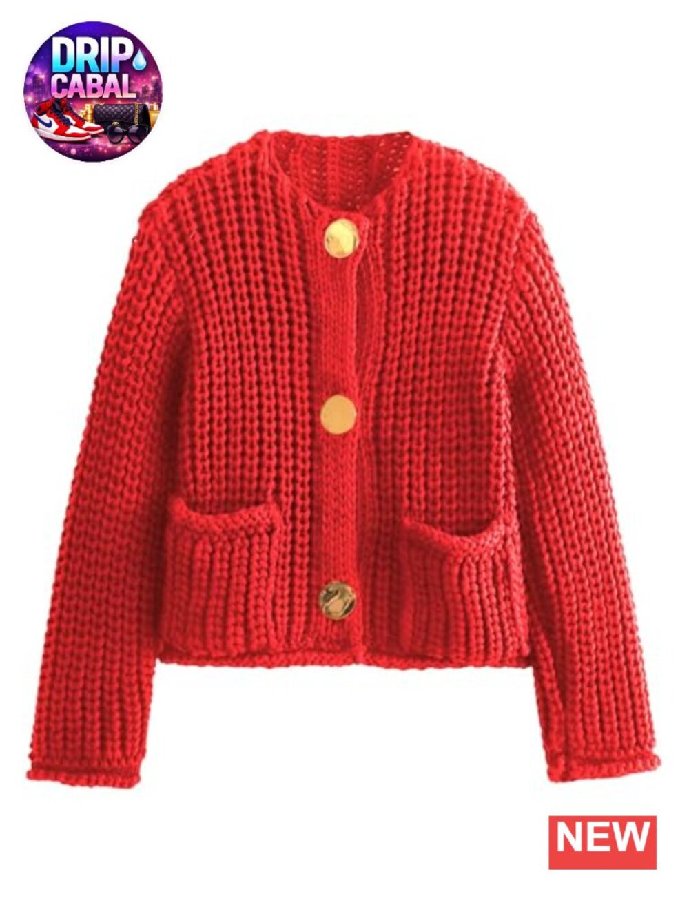 Womens Cropped Cable Knit Cardigan Button Down Long Sleeve Chunky